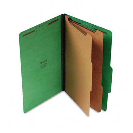 Coolcrafts Pressboard Classification Folders - Emerald Green - Legal - Six-Section - 10-Box CO3079466